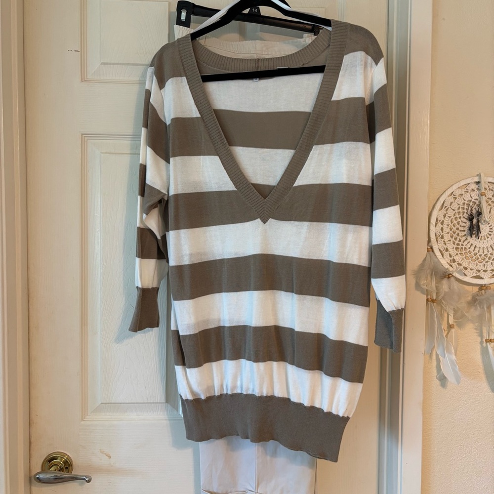 Eight Eight Eight 100% Cotton Oversized Deep V